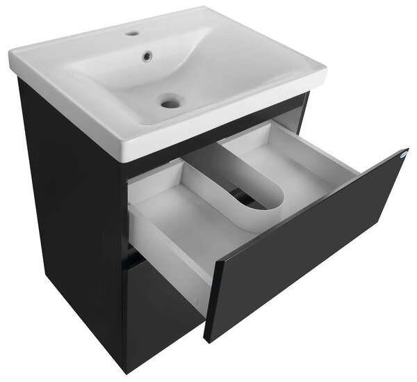Aqualine Aqualine, dulap pentru lavoar ALTAIR 57x72,5x45cm, mat negru, AI660