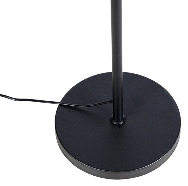 Lampă de podea neagră cu abajur din in neagră 45 cm reglabil - Parte
