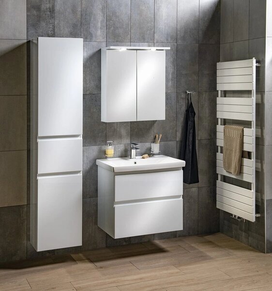 Aqualine Aqualine, dulap înalt ALTAIR cu coș 40x184x31cm, alb, AI185L