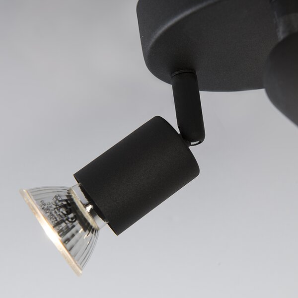 Spotlight industrial negru inclinabil rotund cu 3 lumini - Jeany