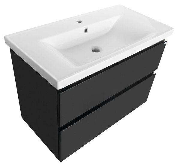 Aqualine Aqualine, dulap pentru lavoar ALTAIR 86,5x60x45cm, negru mat, AI690