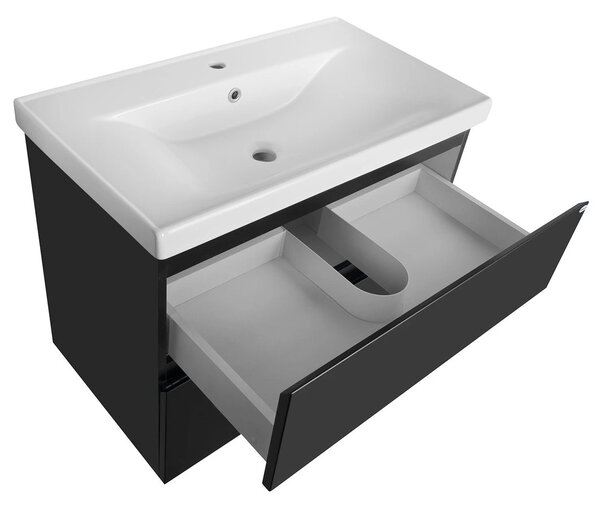 Aqualine Aqualine, dulap pentru lavoar ALTAIR 77,5x60x45cm, negru mat, AI680