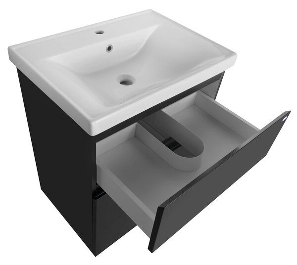 Aqualine Aqualine, dulap pentru lavoar ALTAIR 61,5x72,5x45cm, negru mat, AI665