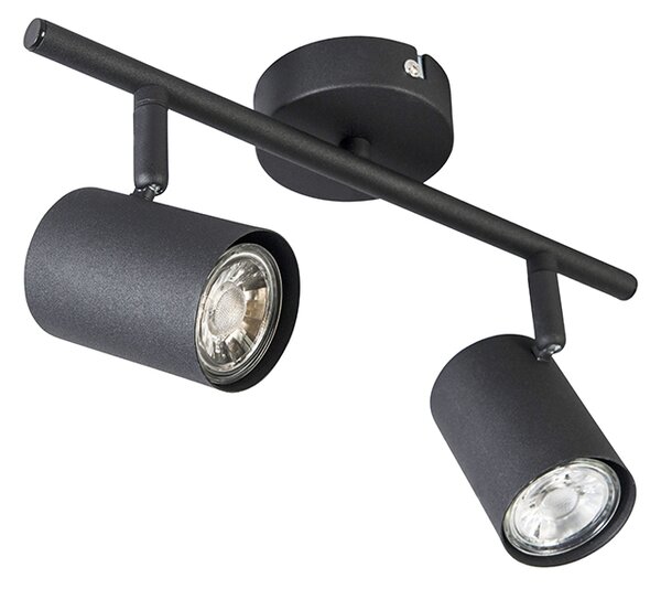 Spot modern negru cu 2 lumini inclinabile - Jeana