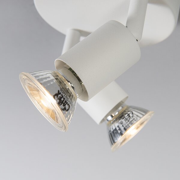 Spotlight modern alb inclinabil rotund cu 2 lumini - Jeany