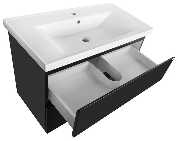 Aqualine Aqualine, dulap pentru lavoar ALTAIR 86,5x60x45cm, negru mat, AI690