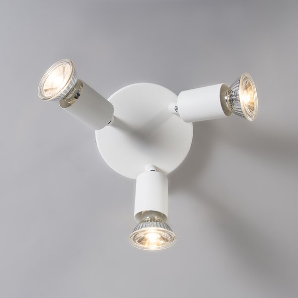 Spotlight modern alb, reglabil, rotund, cu 3 lumini - Jeany