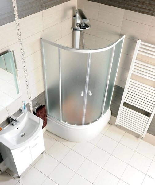 Aqualine Aqualine, paravan de dus patrat ARLEN 800x800mm, sticla BRICK, BTR803