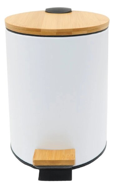 Aqualine Aqualine, Coș de gunoi BAMBOO rotund 5l, alb, BI007