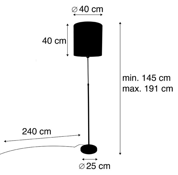 Lampă de podea cu abajur negru cu design de păun roșu 40 cm - Parte