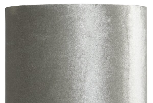 Lampa de podea moderna neagra cu abajur din catifea gri - Rich
