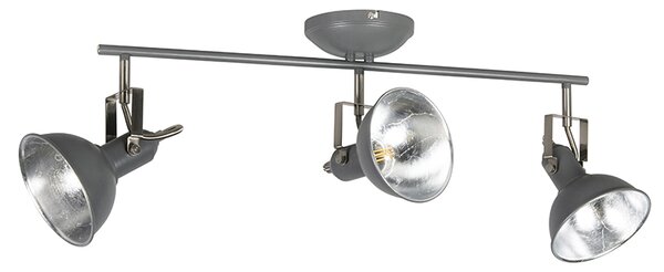 Spotlight industrial antracit rotativ și rabatabil cu 3 lumini - Tommy