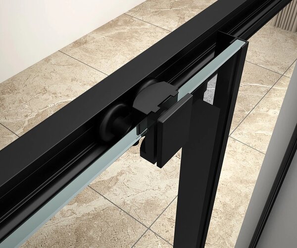 Aqualine Aqualine, ARLETA BLACK paravan de duș sfert de cerc 800x800mm, sticlă transparentă, BLS800