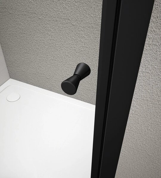 Aqualine Aqualine, ARLETA BLACK paravan de duș sfert de cerc 800x800mm, sticlă transparentă, BLS800