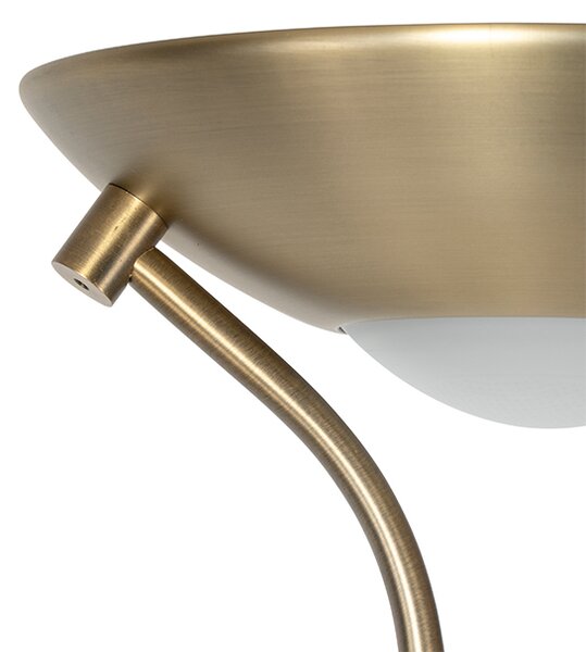 Lampă de podea modernă bronz cu lampă de citit incluzând LED dim to warm - Diva