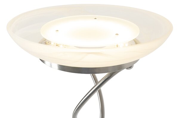 Lampă de podea din oțel cu LED și variator cu lampă de citit - Empoli