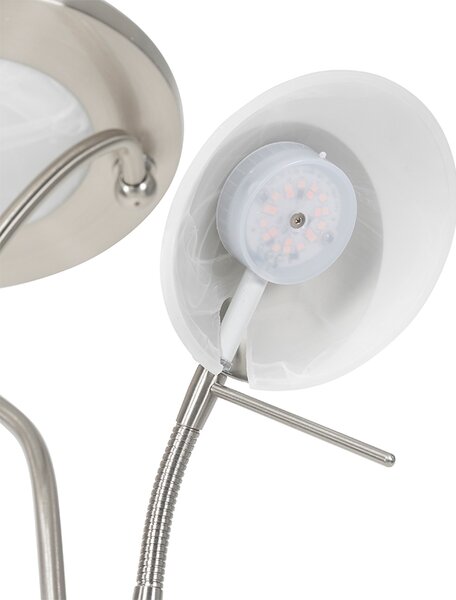 Lampă de podea din oțel cu LED și variator cu lampă de citit - Empoli