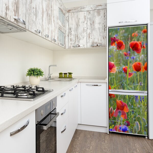 Foto Autocolant pentru piele al frigiderului wildflowers maci