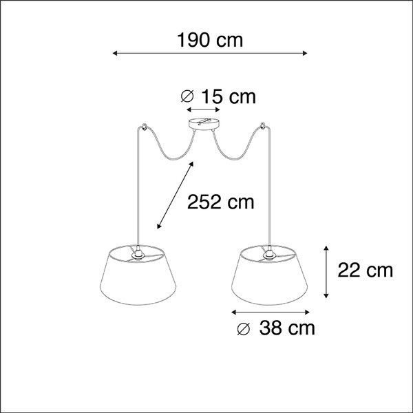 Lampă modernă suspendată neagră - Lofty