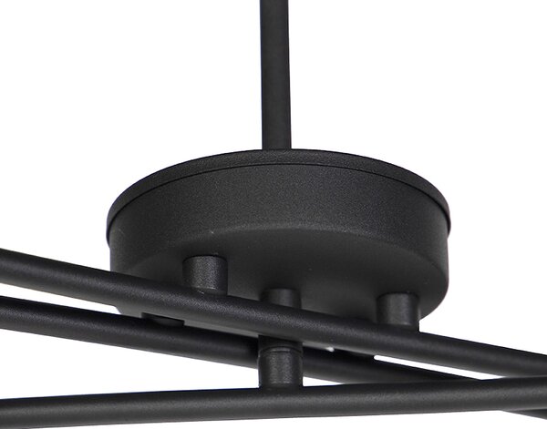 Lampă modernă suspendată neagră reglabilă cu 6 lumini - Lofty
