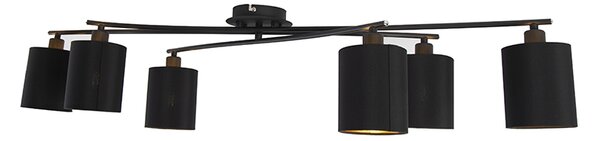 Plafoniera moderna neagra cu 6 lumini - Lofty