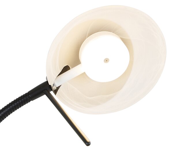 Lampă de podea neagră, incluzând LED și dimmer cu lampă de citire Dim to Warm - Empoli