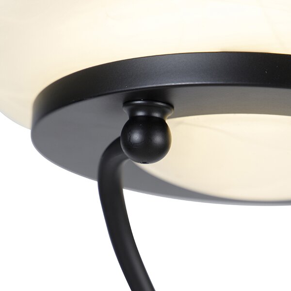 Lampă de podea neagră, incluzând LED și dimmer cu lampă de citire Dim to Warm - Empoli