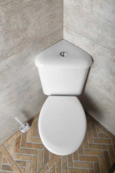 Aqualine Aqualine, CLIFTON Vas combinat WC pe colț cu rezervor, inclusiv set de apă, alb, FS1PK