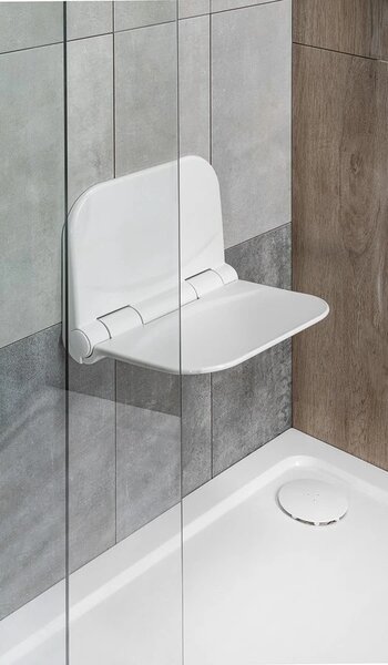Aqualine Aqualine, DINO Scaun de baie 37,5x29,5cm, pliabil, alb, DI82
