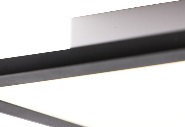 Plafoniera neagra 80 cm incl. LED cu telecomanda - Live