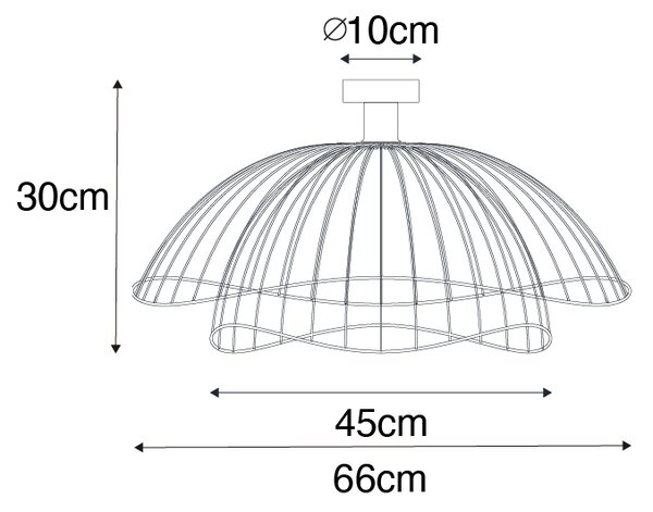 Plafoniera de design neagra 66 cm - Pua