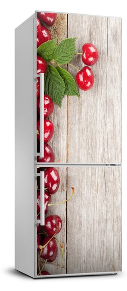 Autocolant frigider acasă cireșe
