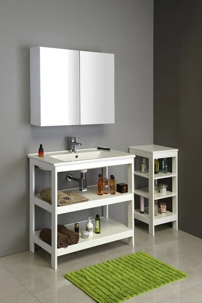Aqualine Aqualine, etajera ETIDE 36x86x36 cm, mat alb, ET086