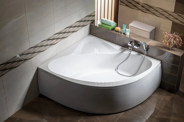 Aqualine Aqualine, cada coltar DYJE 150x150x41cm, alba, A1550