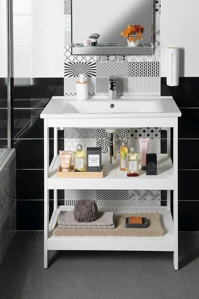 Aqualine Aqualine, dulap pentru lavoar cu etaj ETIDE 71,5x86x44 cm, alb mat, ET720