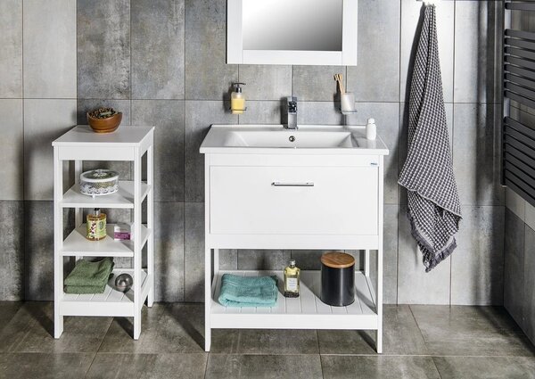 Aqualine Aqualine, etajera ETIDE 36x86x36 cm, mat alb, ET086