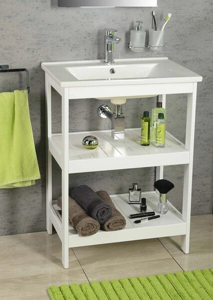 Aqualine Aqualine, dulap lavoar cu etaj ETIDE 51,5x85x44 cm, mat alb, ET505