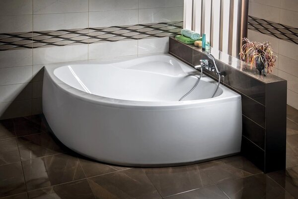 Aqualine Aqualine, cada coltar DYJE 150x150x41cm, alba, A1550