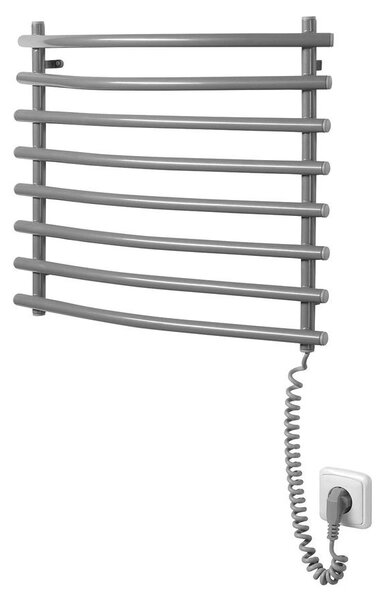 Aqualine Aqualine, Uscător de prosoape electric, 570x465 mm, 72 W, aluminiu gri - metalic (RAL9007), SU210A