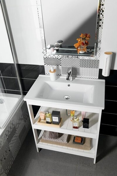 Aqualine Aqualine, dulap pentru lavoar cu etaj ETIDE 71,5x86x44 cm, alb mat, ET720