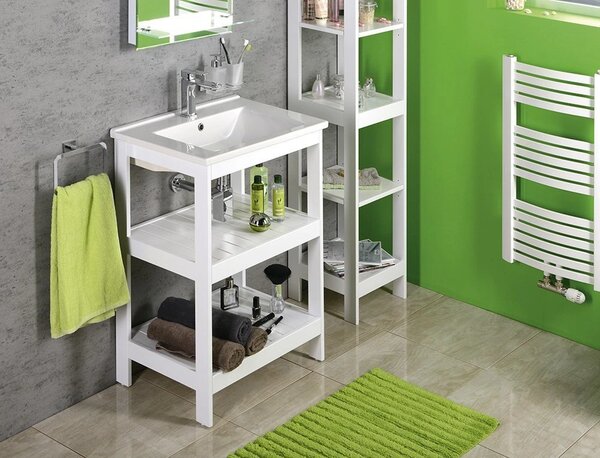Aqualine Aqualine, dulap lavoar cu etaj ETIDE 51,5x85x44 cm, mat alb, ET505