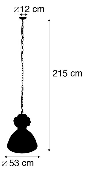 Lampă industrială modernă cu pandantiv neagră 53 cm incl. A60 Wifi - Sicko