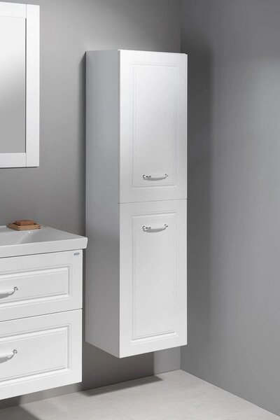 Aqualine Aqualine, dulap înalt FAVOLO cu coș 40x150x31 cm, mat alb, FV160