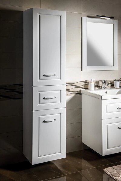 Aqualine Aqualine, dulap înalt FAVOLO cu coș 40x184x31 cm, mat alb, FV180