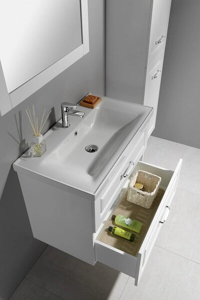 Aqualine Aqualine, dulap pentru lavoar FAVOLO 76,5x60x44,6 cm, mat alb, FV280