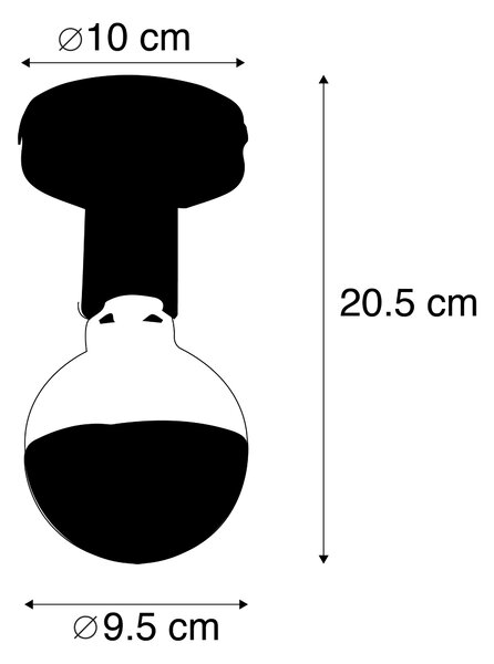 Plafoniera de design neagră cu reflector G95 negru - Facile