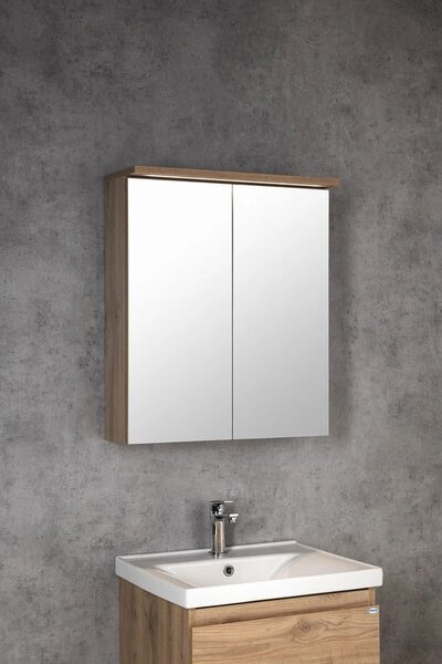 Aqualine Aqualine, Galerie KAWA STRIP cu iluminare LED 60x70x22cm, stejar emporio, WGL36S