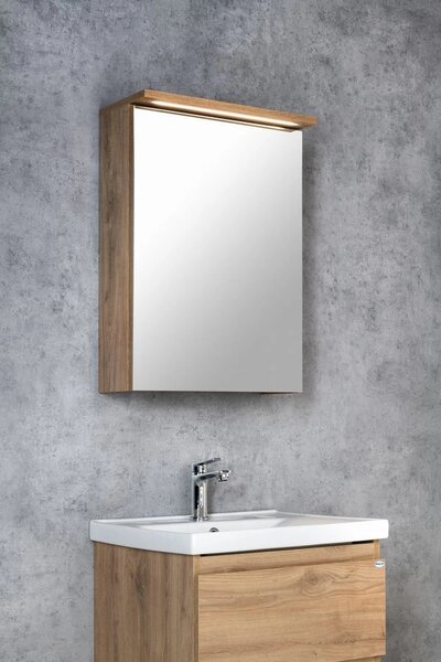 Aqualine Aqualine, Galerie KAWA STRIP cu iluminare LED 50x70x22cm, stejar emporio, WGL35S