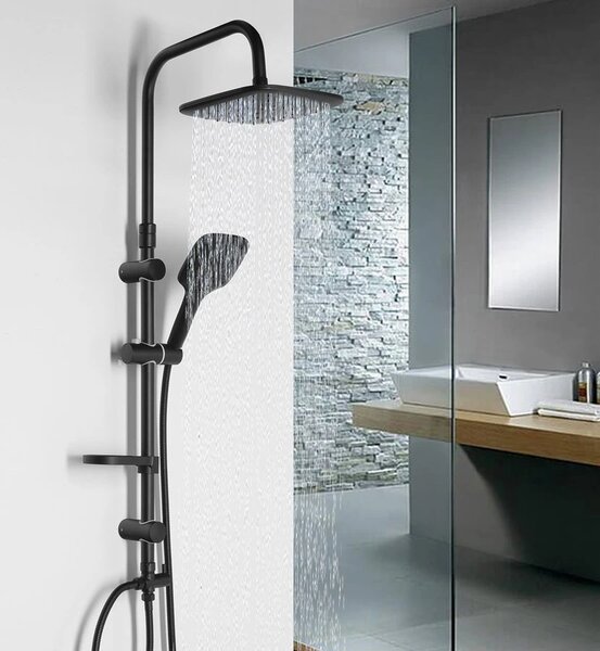 Aqualine Aqualine, coloana de dus KERA cu conexiune baterie, neagra, SL435