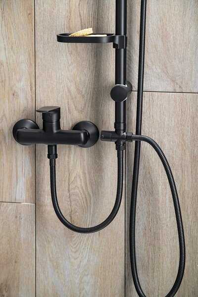 Aqualine Aqualine, coloana de dus KERA cu conexiune baterie, neagra, SL435